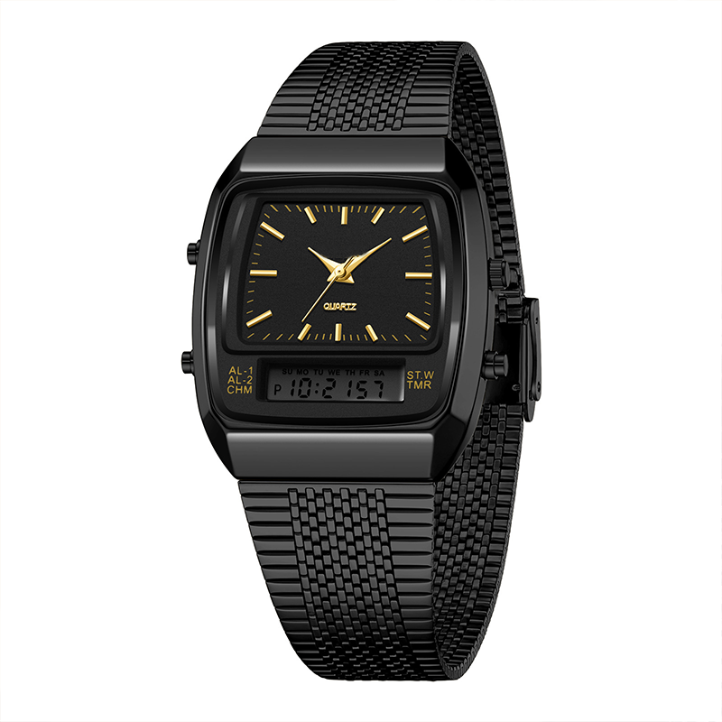 ⌚ 50% RABATT! 💧 Herren Multifunktionsuhr mit Dual-Display – Quarz & Digital, Edelstahlarmband & Wasserdicht ✨
