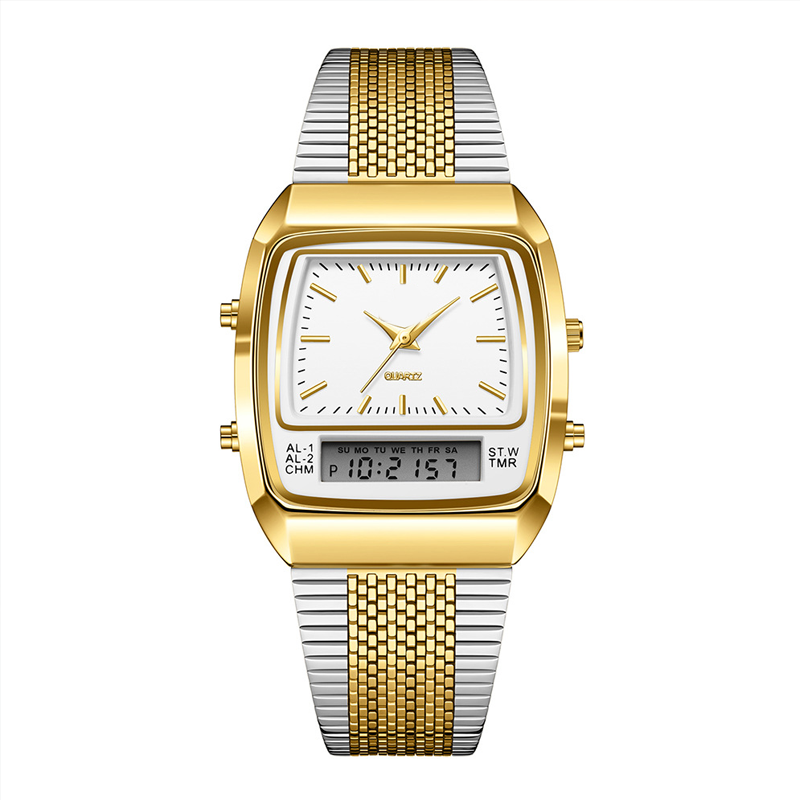⌚ 50% RABATT! 💧 Herren Multifunktionsuhr mit Dual-Display – Quarz & Digital, Edelstahlarmband & Wasserdicht ✨