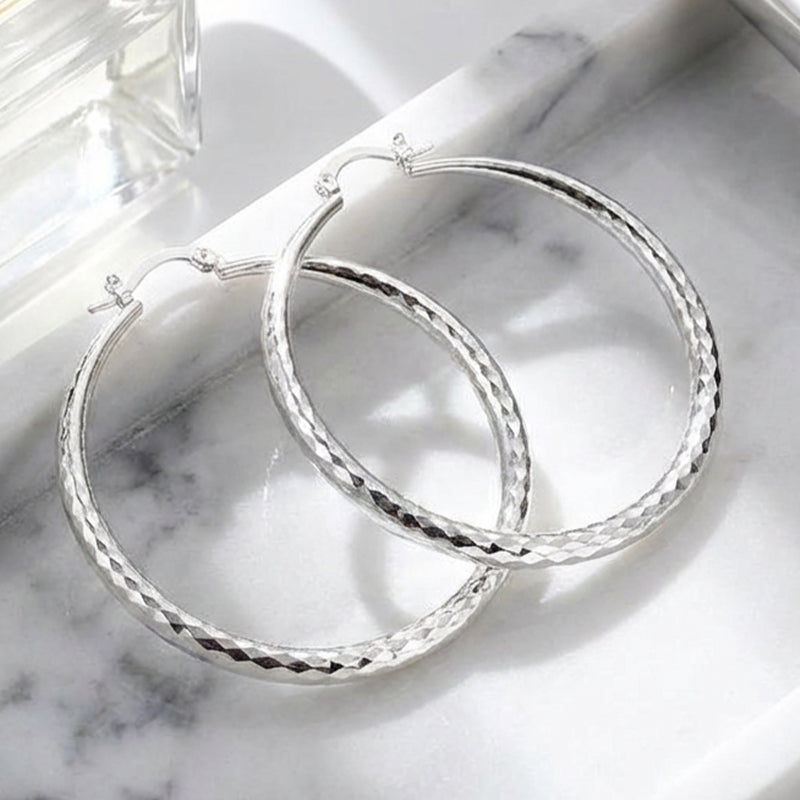 ⏰ 30 % RABATT – Nur für kurze Zeit ✨Diamond-Cut Hoop Earrings for Women