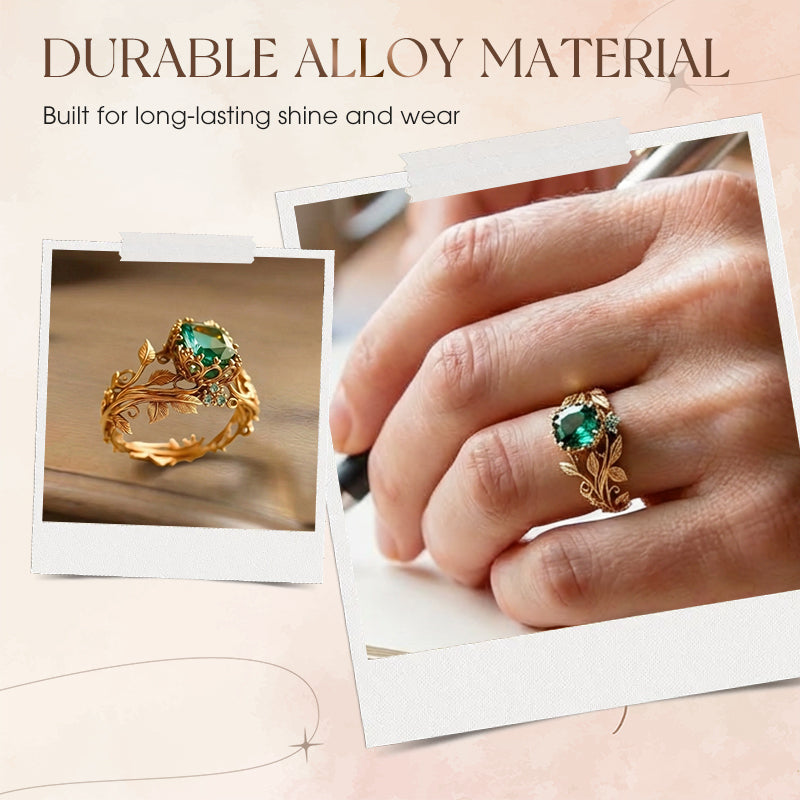 ⏰ 30 % RABATT – Nur für kurze Zeit ✨Vintage Totem Ring – Kreatives Design mit grünem Kristall 💚 Retro & Ausdrucksstark