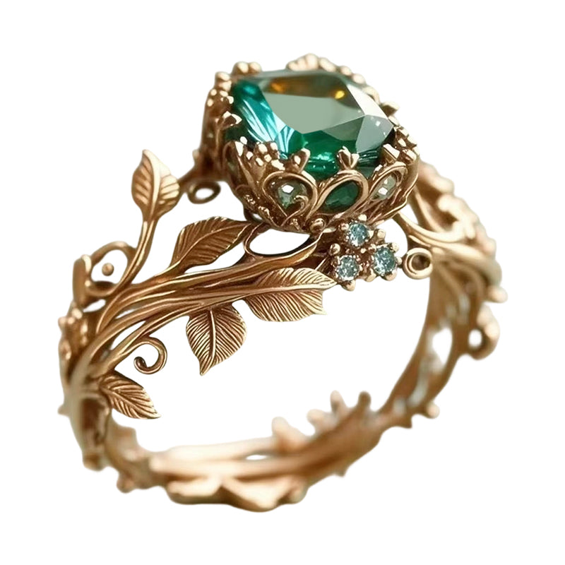 ⏰ 30 % RABATT – Nur für kurze Zeit ✨Vintage Totem Ring – Kreatives Design mit grünem Kristall 💚 Retro & Ausdrucksstark