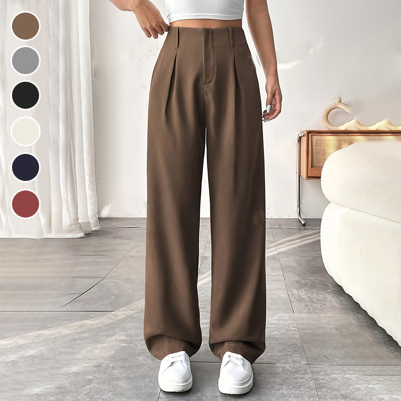 📢Mid-Season Sale: −50% nur für kurze Zeit⏰👖 Hoch taillierte, weite Bügelfaltenhose für Damen – elegant & bequem, perfekt fürs Büro, Freizeit & warme Tage