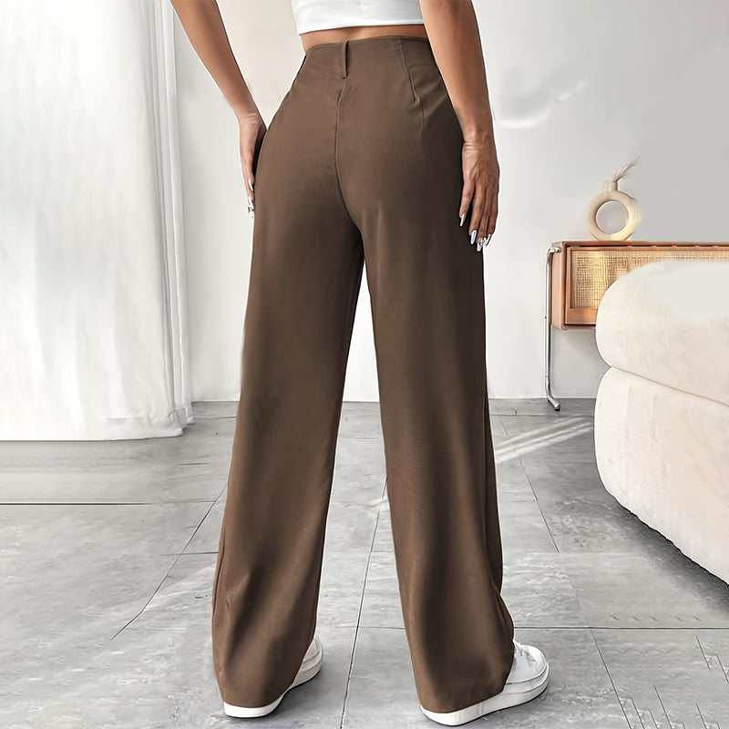 📢Mid-Season Sale: −50% nur für kurze Zeit⏰👖 Hoch taillierte, weite Bügelfaltenhose für Damen – elegant & bequem, perfekt fürs Büro, Freizeit & warme Tage