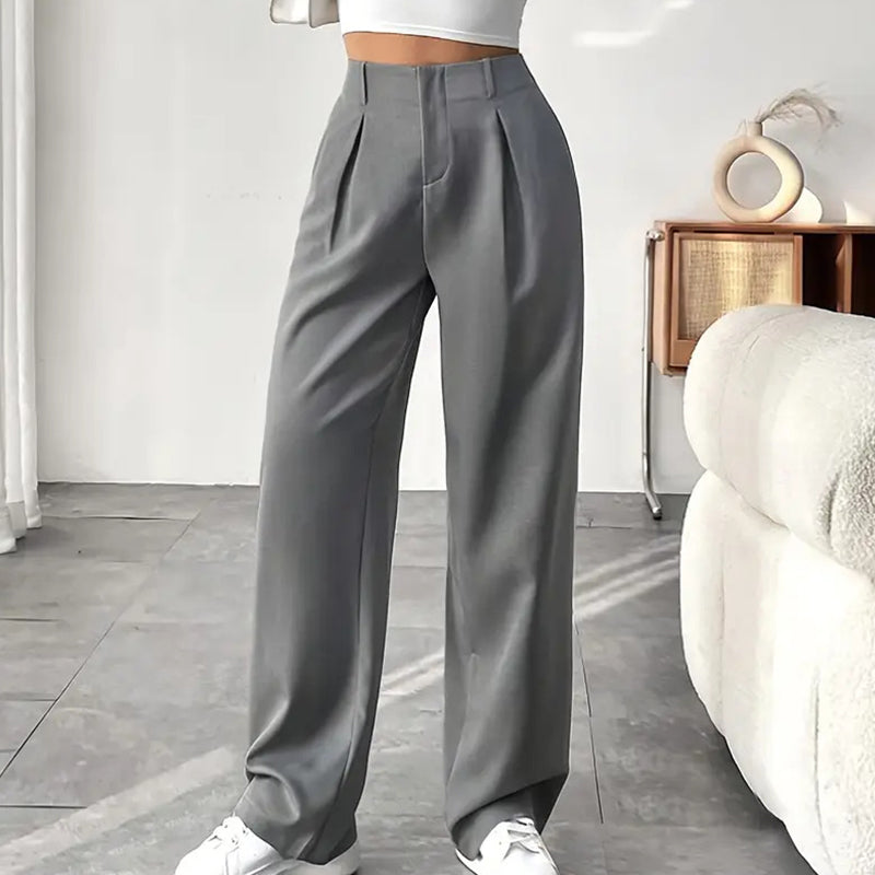📢Mid-Season Sale: −50% nur für kurze Zeit⏰👖 Hoch taillierte, weite Bügelfaltenhose für Damen – elegant & bequem, perfekt fürs Büro, Freizeit & warme Tage