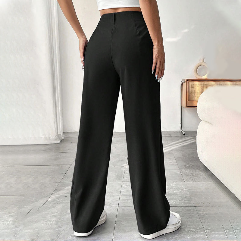 📢Mid-Season Sale: −50% nur für kurze Zeit⏰👖 Hoch taillierte, weite Bügelfaltenhose für Damen – elegant & bequem, perfekt fürs Büro, Freizeit & warme Tage