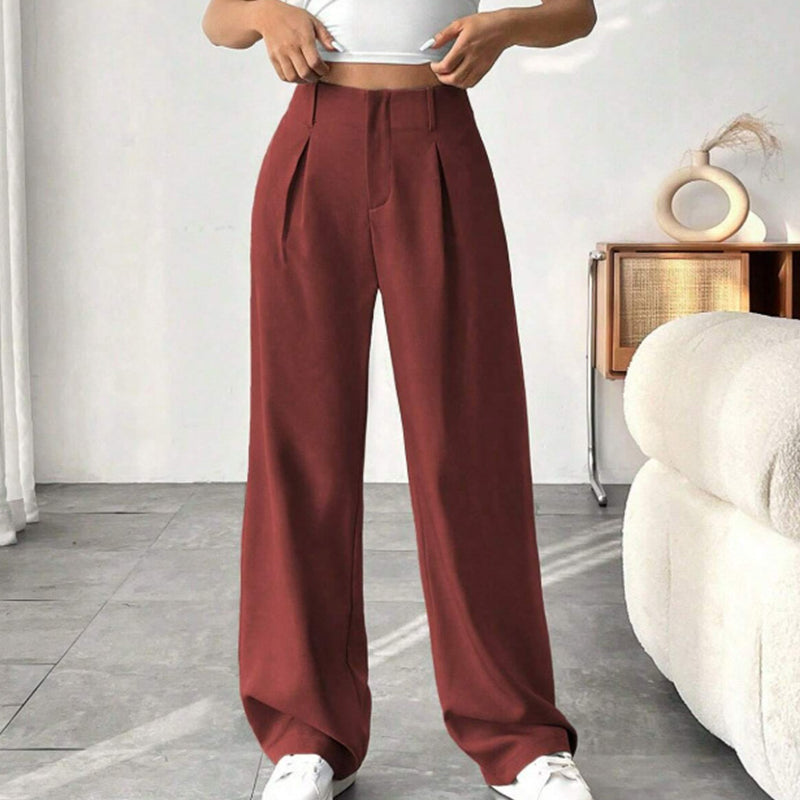 📢Mid-Season Sale: −50% nur für kurze Zeit⏰👖 Hoch taillierte, weite Bügelfaltenhose für Damen – elegant & bequem, perfekt fürs Büro, Freizeit & warme Tage
