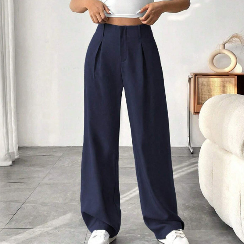 📢Mid-Season Sale: −50% nur für kurze Zeit⏰👖 Hoch taillierte, weite Bügelfaltenhose für Damen – elegant & bequem, perfekt fürs Büro, Freizeit & warme Tage