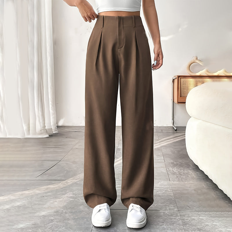 📢Mid-Season Sale: −50% nur für kurze Zeit⏰👖 Hoch taillierte, weite Bügelfaltenhose für Damen – elegant & bequem, perfekt fürs Büro, Freizeit & warme Tage