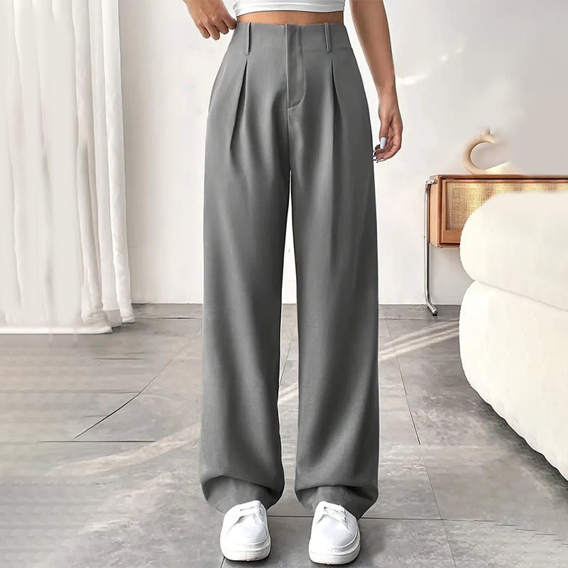📢Mid-Season Sale: −50% nur für kurze Zeit⏰👖 Hoch taillierte, weite Bügelfaltenhose für Damen – elegant & bequem, perfekt fürs Büro, Freizeit & warme Tage