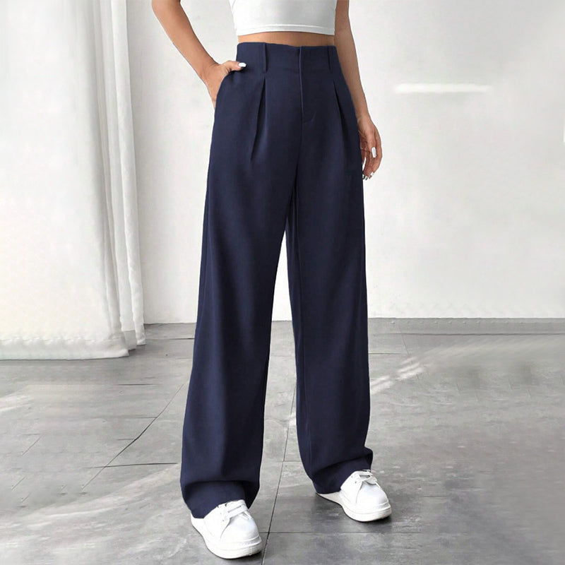 📢Mid-Season Sale: −50% nur für kurze Zeit⏰👖 Hoch taillierte, weite Bügelfaltenhose für Damen – elegant & bequem, perfekt fürs Büro, Freizeit & warme Tage
