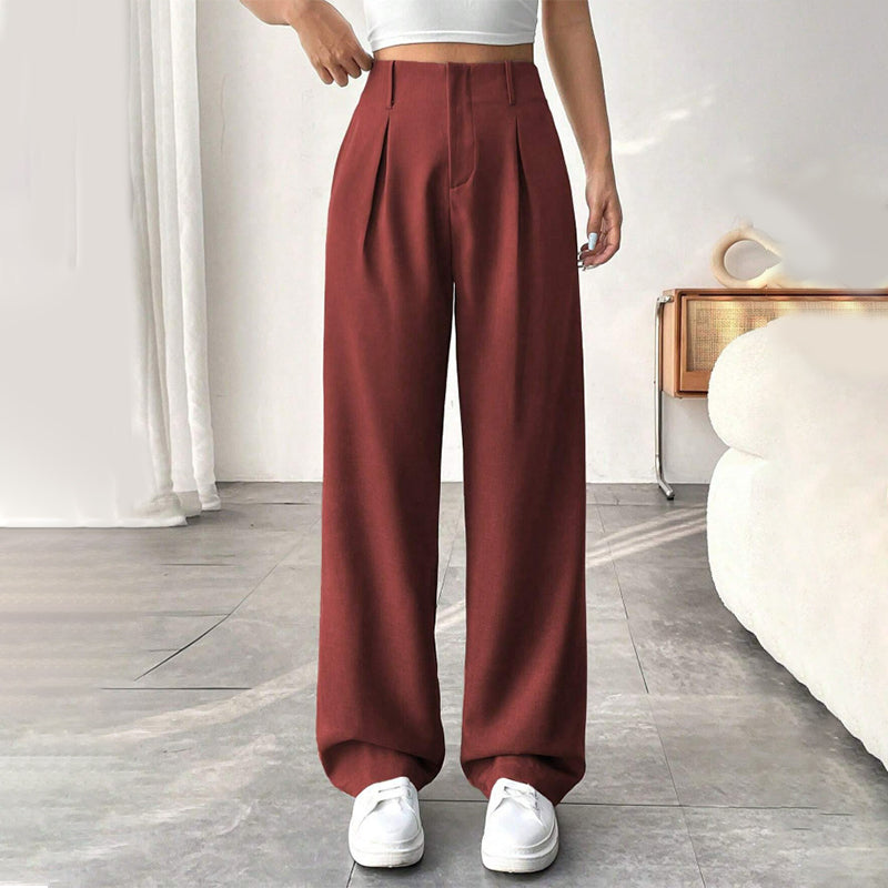 📢Mid-Season Sale: −50% nur für kurze Zeit⏰👖 Hoch taillierte, weite Bügelfaltenhose für Damen – elegant & bequem, perfekt fürs Büro, Freizeit & warme Tage