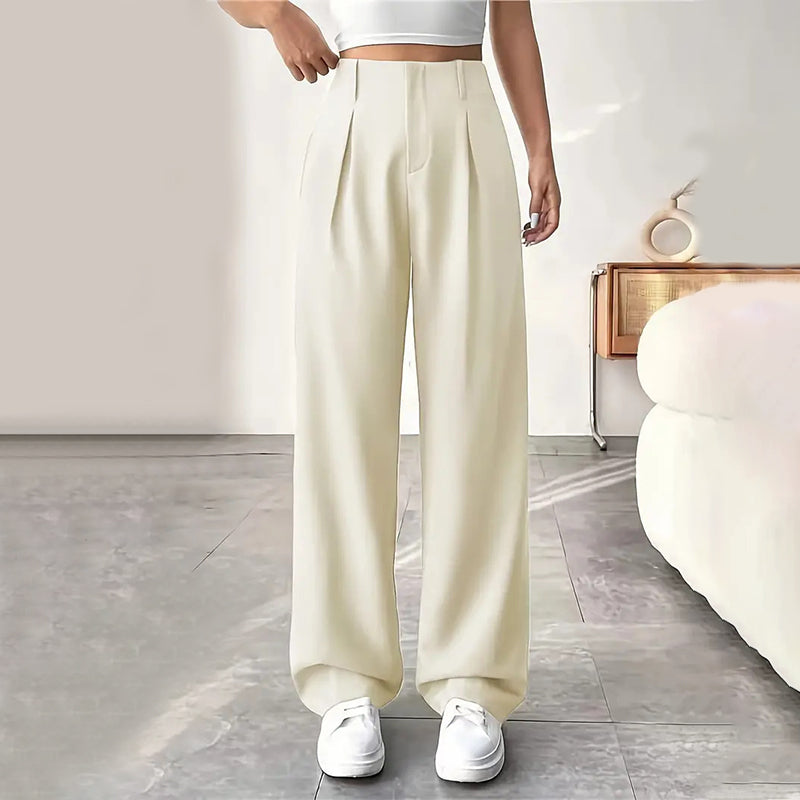 📢Mid-Season Sale: −50% nur für kurze Zeit⏰👖 Hoch taillierte, weite Bügelfaltenhose für Damen – elegant & bequem, perfekt fürs Büro, Freizeit & warme Tage
