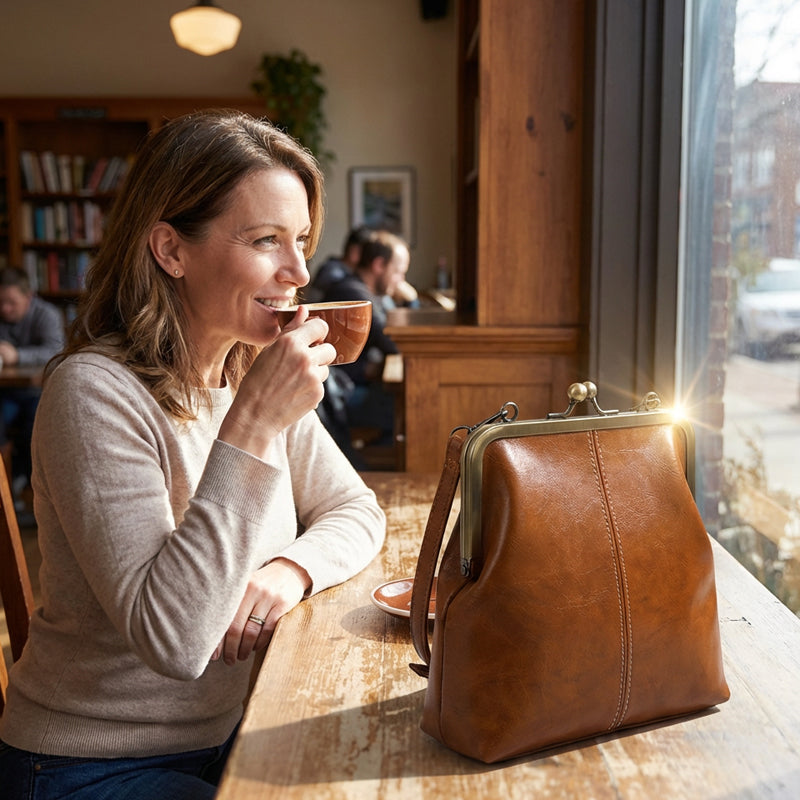 ⏰ 50 % RABATT – Nur für kurze Zeit ✨👜 Clasp-Tasche im Vintage-Stil – zeitloses Design, vielseitig für den Alltag, Einkauf oder entspannte Ausflüge 🌿