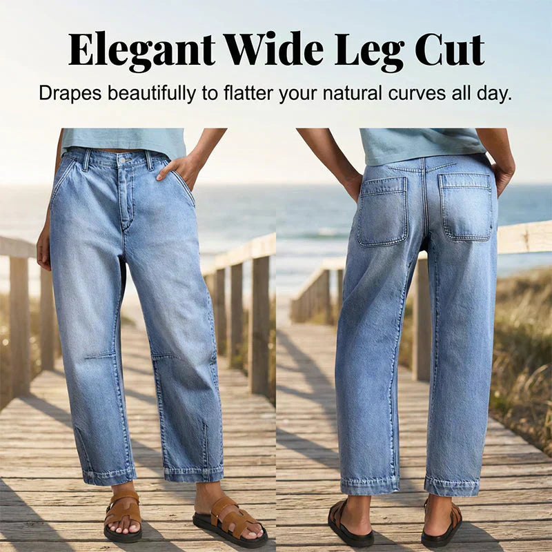👖Damen-Jeans mit hoher Taille und verkürztem Schnitt