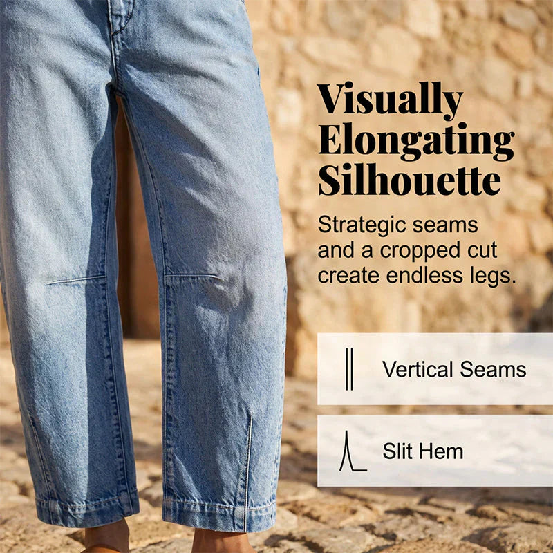 👖Damen-Jeans mit hoher Taille und verkürztem Schnitt