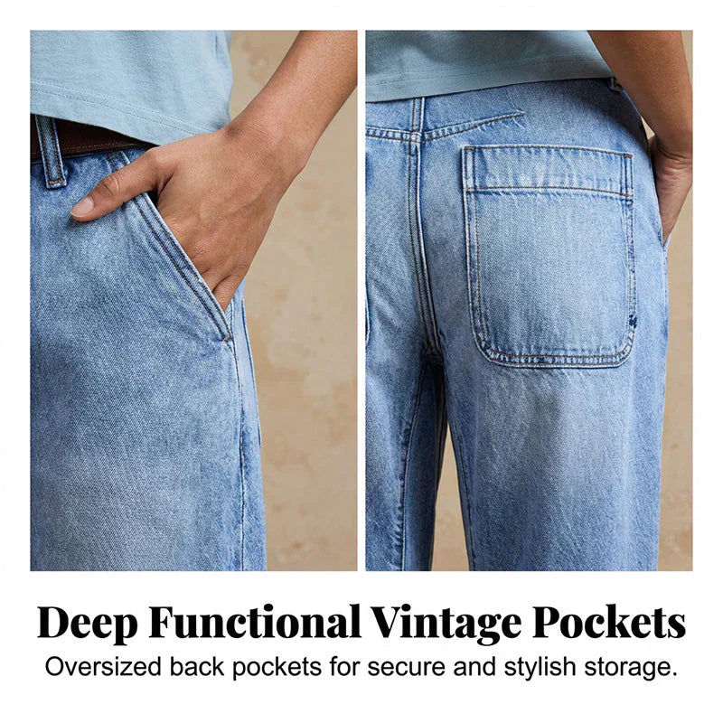 👖Damen-Jeans mit hoher Taille und verkürztem Schnitt