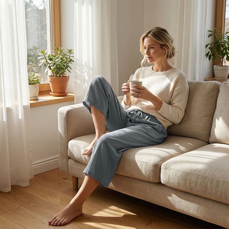 ⏰ 50 % RABATT – Nur für kurze Zeit ✨Damen Sommer Caprihose 🌿 Leicht, Luftig & Vielseitig kombinierbar