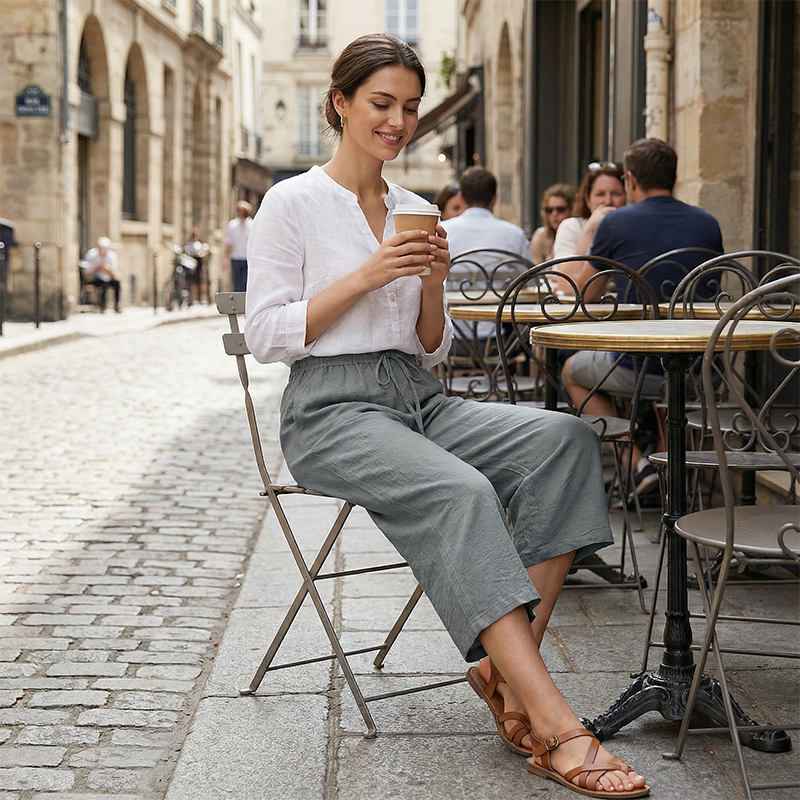 ⏰ 50 % RABATT – Nur für kurze Zeit ✨Damen Sommer Caprihose 🌿 Leicht, Luftig & Vielseitig kombinierbar