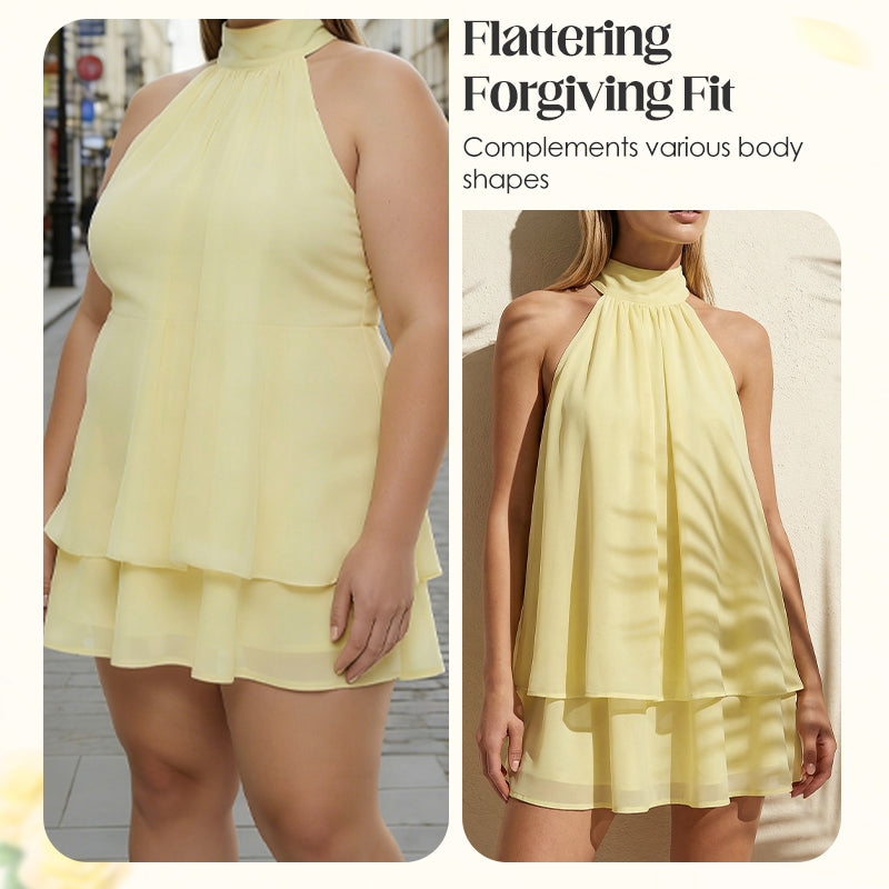 👗 50% RABATT! 🌊 Leicht fließendes Trägerkleid mit Wickeloptik & ausgestelltem Saum – Perfekt für Sommerpartys, Strand oder heiße Tage – feminin und luftig ✨🌸