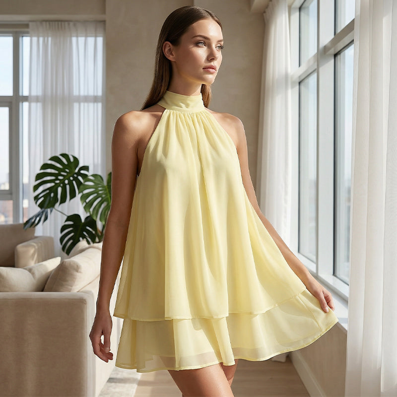 👗 50% RABATT! 🌊 Leicht fließendes Trägerkleid mit Wickeloptik & ausgestelltem Saum – Perfekt für Sommerpartys, Strand oder heiße Tage – feminin und luftig ✨🌸