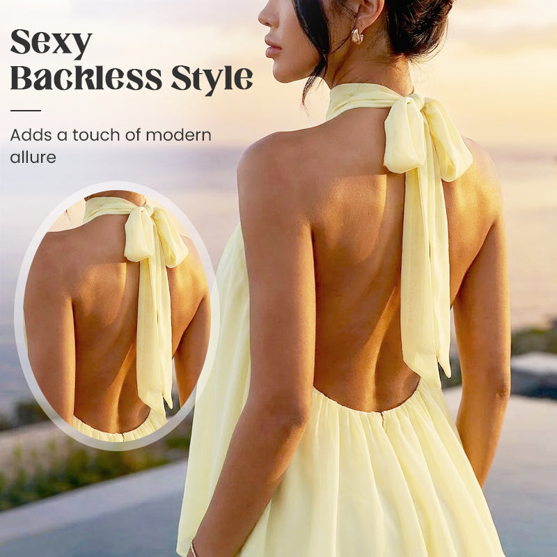 👗 50% RABATT! 🌊 Leicht fließendes Trägerkleid mit Wickeloptik & ausgestelltem Saum – Perfekt für Sommerpartys, Strand oder heiße Tage – feminin und luftig ✨🌸