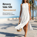 🌸 50 % Rabatt! 👗 Damen Neckholder-Midikleid mit Spitzeneinsatz ✨ Feminin, Leicht & Elegant für Sommer und Freizeit