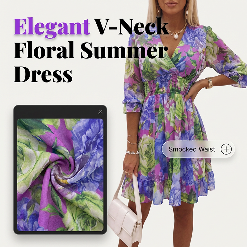 📢Mid-Season Sale: −50% nur für kurze Zeit⏰ Farbblock-Kleid mit Rüschen & langen Ärmeln – weich fallender Stoff, schmeichelhafte Taille, perfekt für Gartenpartys & Sommerfeste🌸✨