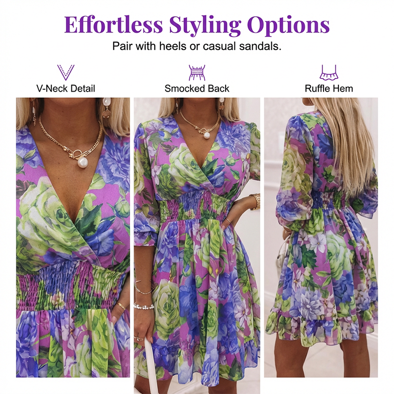 📢Mid-Season Sale: −50% nur für kurze Zeit⏰ Farbblock-Kleid mit Rüschen & langen Ärmeln – weich fallender Stoff, schmeichelhafte Taille, perfekt für Gartenpartys & Sommerfeste🌸✨