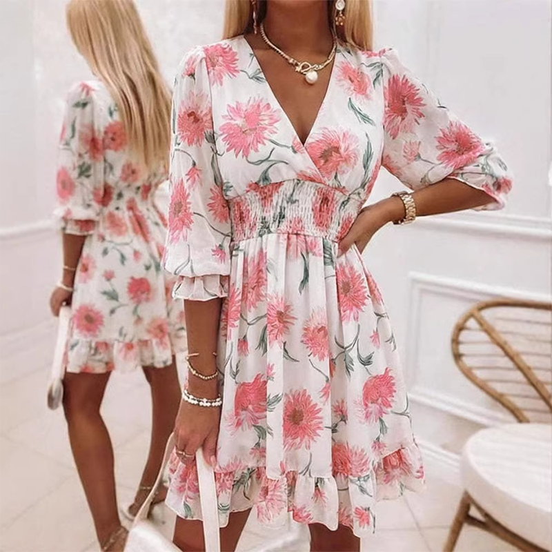📢Mid-Season Sale: −50% nur für kurze Zeit⏰ Farbblock-Kleid mit Rüschen & langen Ärmeln – weich fallender Stoff, schmeichelhafte Taille, perfekt für Gartenpartys & Sommerfeste🌸✨