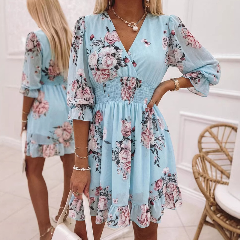 📢Mid-Season Sale: −50% nur für kurze Zeit⏰ Farbblock-Kleid mit Rüschen & langen Ärmeln – weich fallender Stoff, schmeichelhafte Taille, perfekt für Gartenpartys & Sommerfeste🌸✨