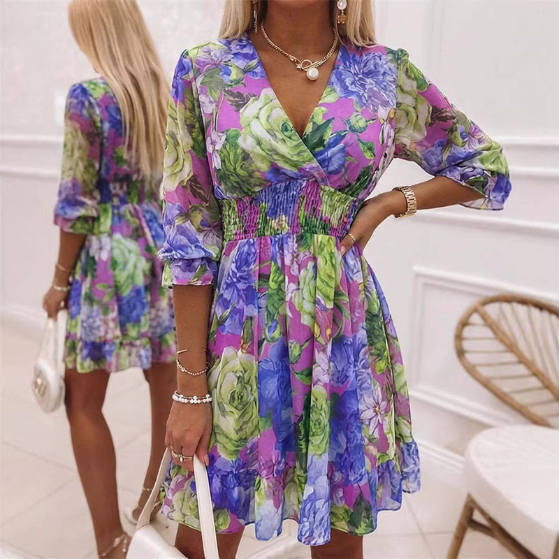 📢Mid-Season Sale: −50% nur für kurze Zeit⏰ Farbblock-Kleid mit Rüschen & langen Ärmeln – weich fallender Stoff, schmeichelhafte Taille, perfekt für Gartenpartys & Sommerfeste🌸✨