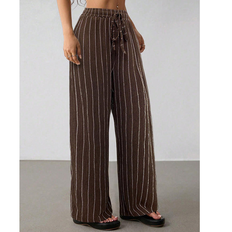 🌸 Bequeme Freizeithose im Lounge-Stil – gestreiftes Muster, elastischer Bund, perfekt für Zuhause, Strand oder Urlaub, kombinierbar mit vielen Oberteilen 👖
