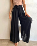 Einfarbige Hochbundhose für Damen