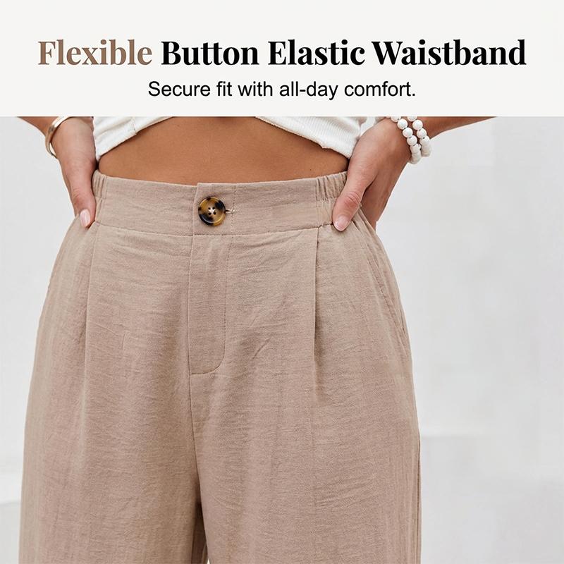 Damen-Freizeithose mit hohem Bund und weitem Bein
