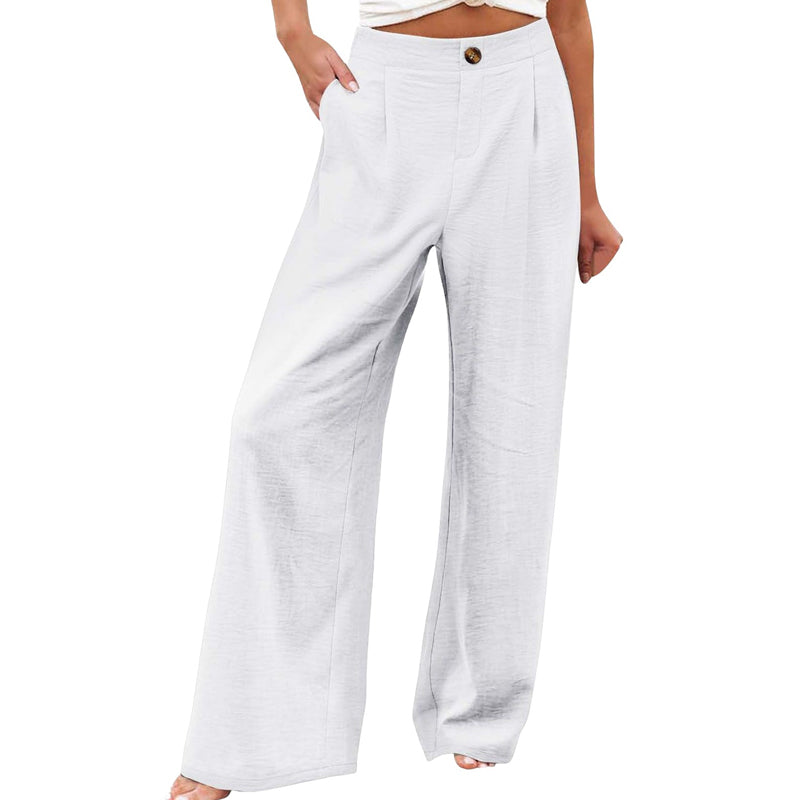 Damen-Freizeithose mit hohem Bund und weitem Bein