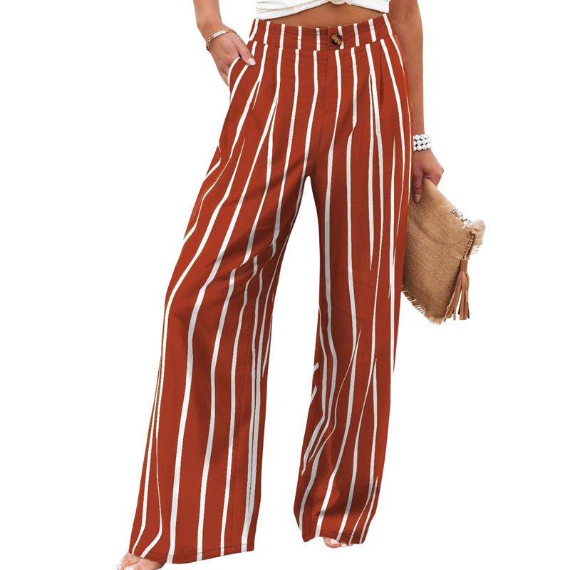 Damen-Freizeithose mit hohem Bund und weitem Bein