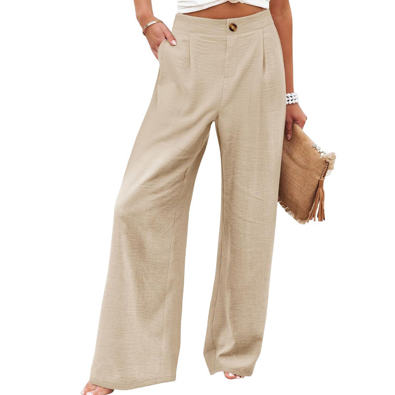 Damen-Freizeithose mit hohem Bund und weitem Bein