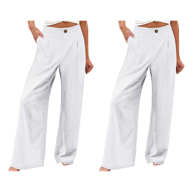 Damen-Freizeithose mit hohem Bund und weitem Bein