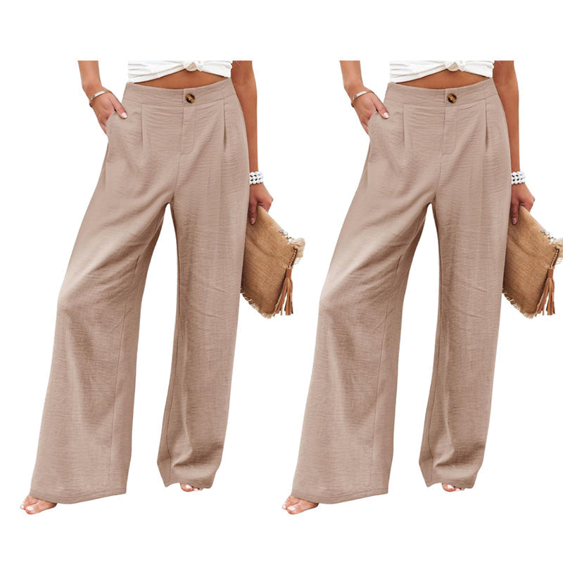 Damen-Freizeithose mit hohem Bund und weitem Bein