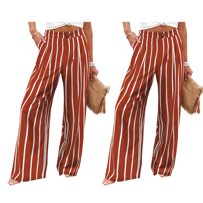 Damen-Freizeithose mit hohem Bund und weitem Bein