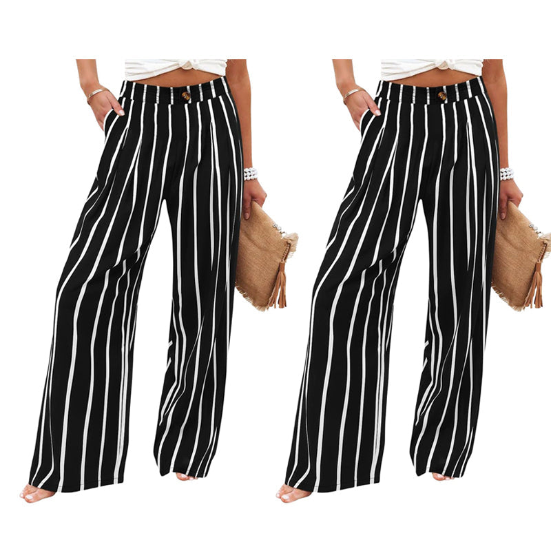 Damen-Freizeithose mit hohem Bund und weitem Bein