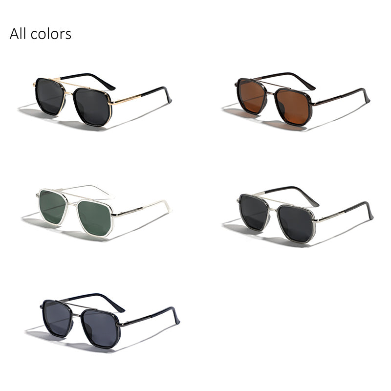 🕶️ Polarisierte Damen-Sonnenbrille – quadratische Form mit Doppelsteg, retro & stilvoll, ideal für Autofahrer & den täglichen Sonnenschutz ☀️