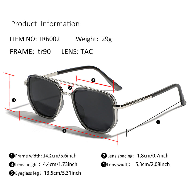 🕶️ Polarisierte Damen-Sonnenbrille – quadratische Form mit Doppelsteg, retro & stilvoll, ideal für Autofahrer & den täglichen Sonnenschutz ☀️