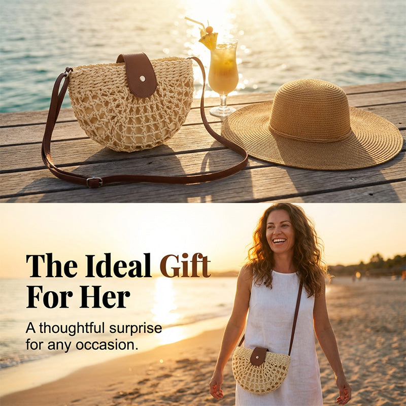 👜 LIMITED-TIME 50% RABATT! ✨ Geflochtene Umhängetasche – Boho, Leicht, Verstellbar, Handgewebt ✨