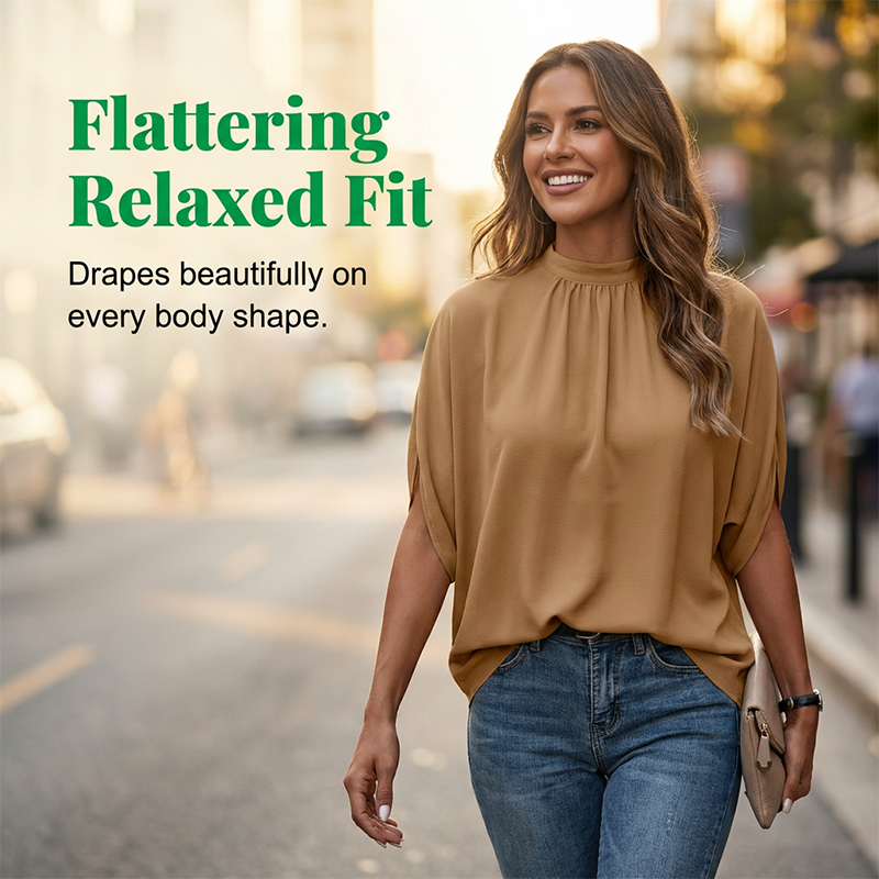 📢Mid-Season Sale: −50% nur für kurze Zeit⏰🌸 Sommerliche Tunika mit Print, Batwing-Ärmeln & Gehschlitz – luftig, bequem & vielseitig für Alltag, Strand & Reisen ☀️