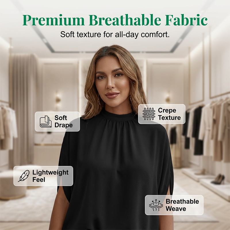 📢Mid-Season Sale: −50% nur für kurze Zeit⏰🌸 Sommerliche Tunika mit Print, Batwing-Ärmeln & Gehschlitz – luftig, bequem & vielseitig für Alltag, Strand & Reisen ☀️