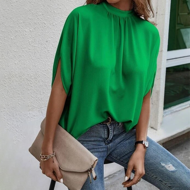 📢Mid-Season Sale: −50% nur für kurze Zeit⏰🌸 Sommerliche Tunika mit Print, Batwing-Ärmeln & Gehschlitz – luftig, bequem & vielseitig für Alltag, Strand & Reisen ☀️