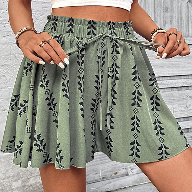 🏖️ 50% RABATT! Damen-Shorts mit Boho-Print – Hoher Bund & Weite Passform für Sommer-Styles ☀️