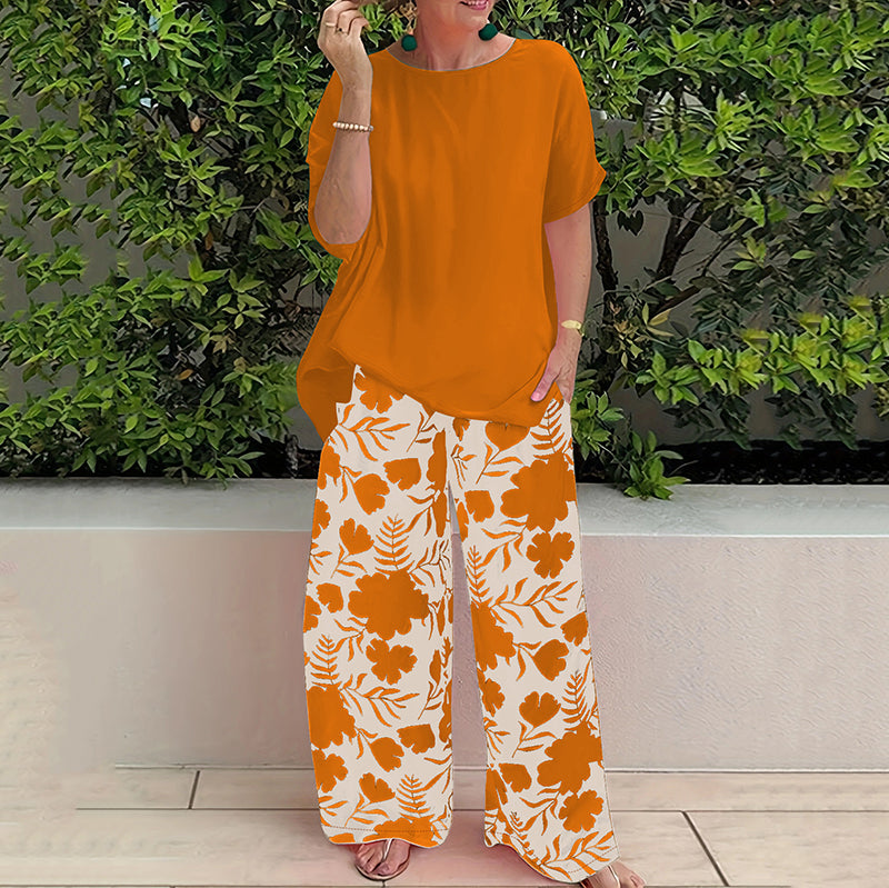 👚 Conjunto de verano de dos piezas con camiseta de manga corta y pantalones  🌸☀️