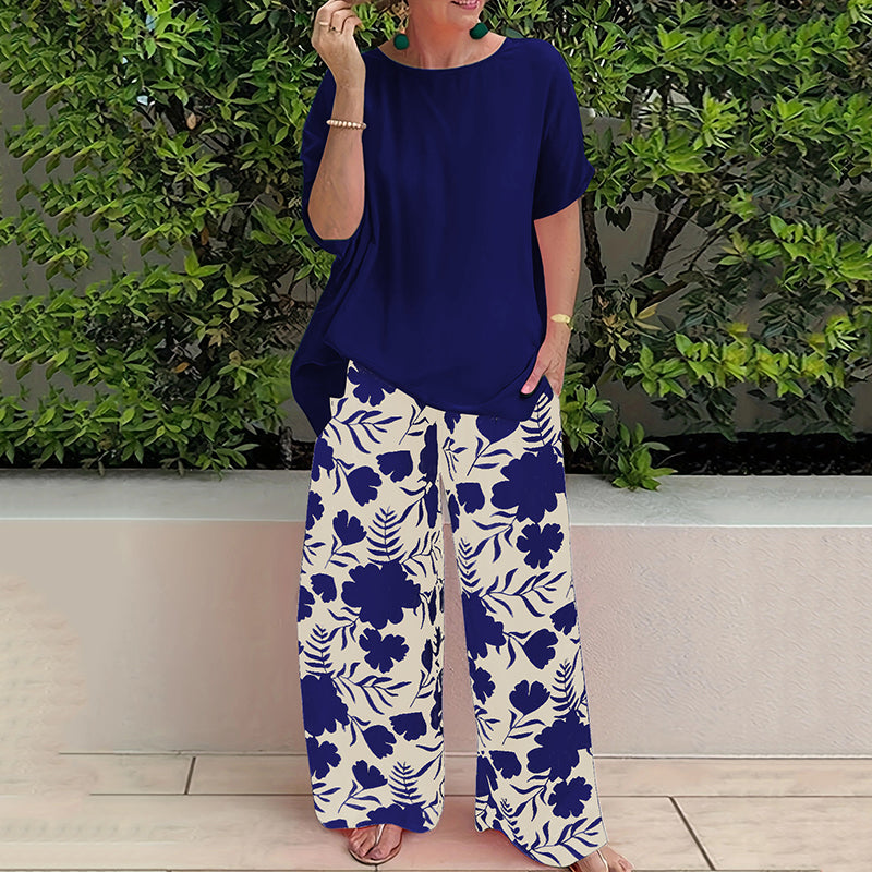 👚 Conjunto de verano de dos piezas con camiseta de manga corta y pantalones  🌸☀️